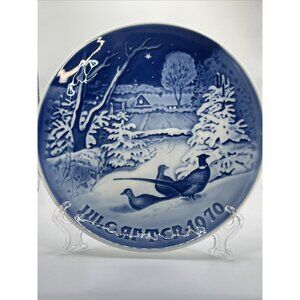 B & G Copenhagen 1970 Christmas Plate  Pheasants in the Snow at Christmas